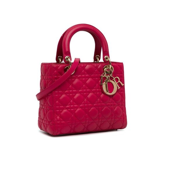 Pre Loved Dior Medium Lambskin Cannage Lady - Picture 2 of 8